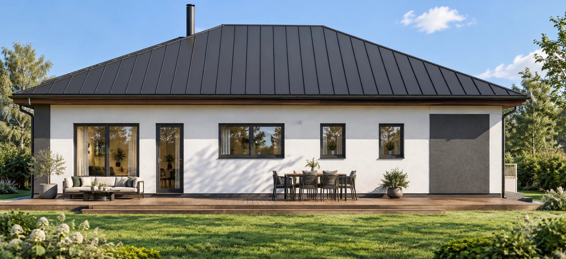 Aiapoolne fassaad ja 48 m² terrass